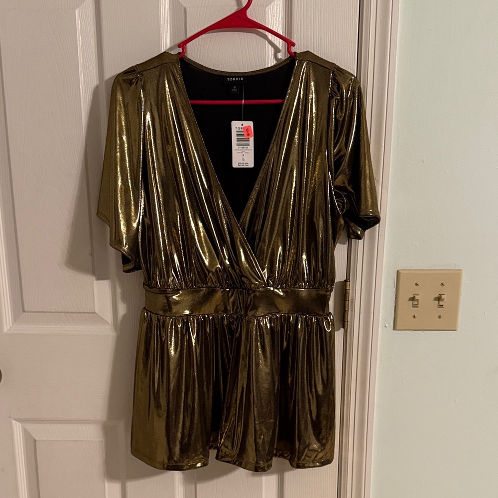 Shiny gold torrid shirt
